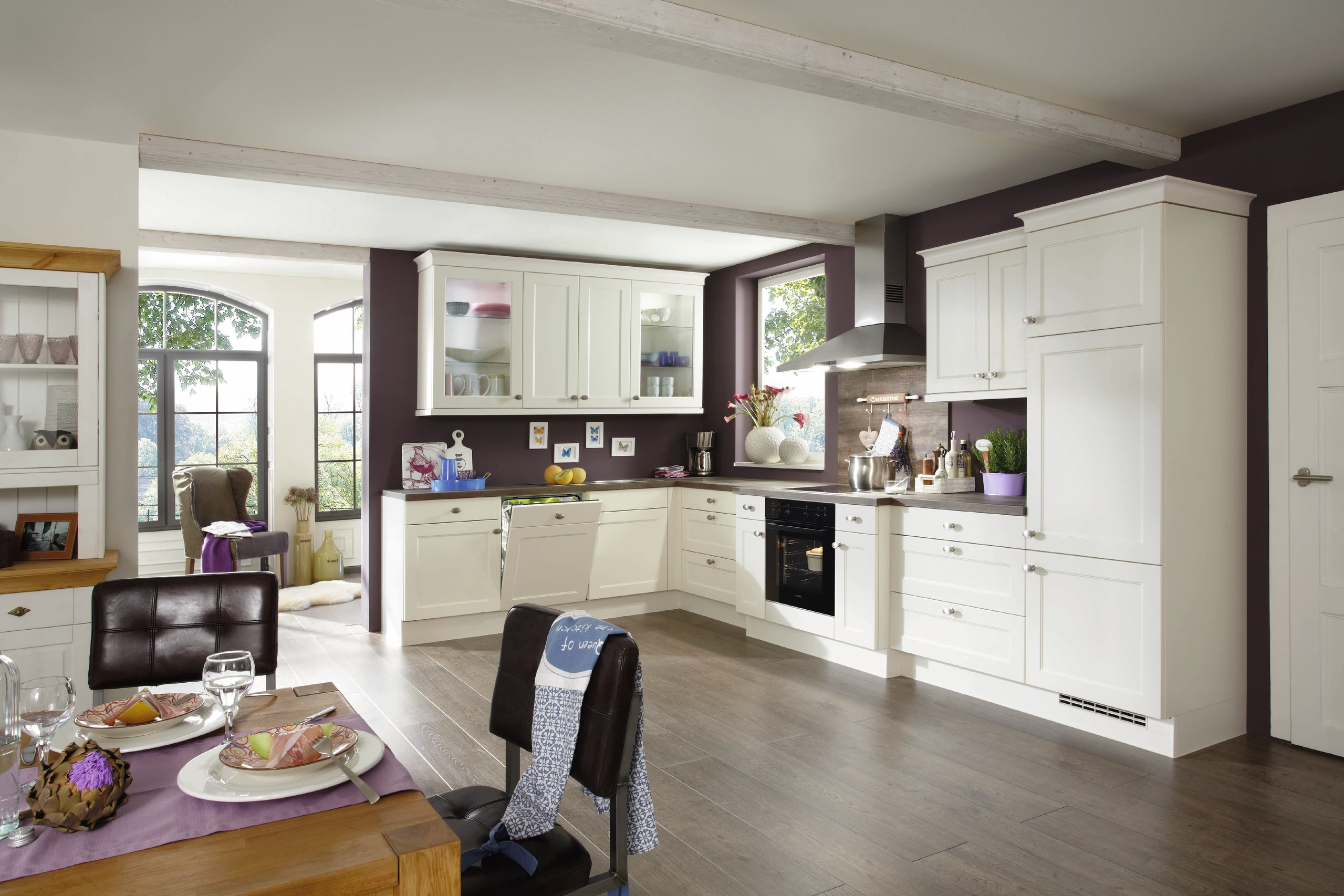 Grace collection with integrated appliances and refined aesthetic